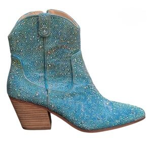 Sparkling Western Ankle Boots - Women size 8.5